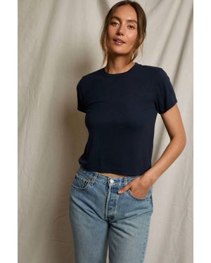 PERFECTWHITETEE Fitz Crewneck Tee - Blue