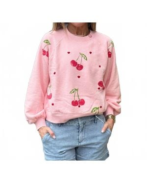 Just Madison Cherries Sweatshirt - Pink