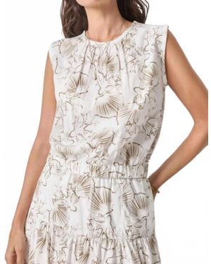 Lilla P Poplin Crewneck Shell Top - White