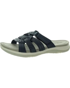 Earth Origins Sassoni Leather Slide Sandals - Blue