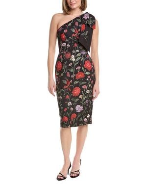Rene Ruiz Printed Mikado Cocktail Dress - Red