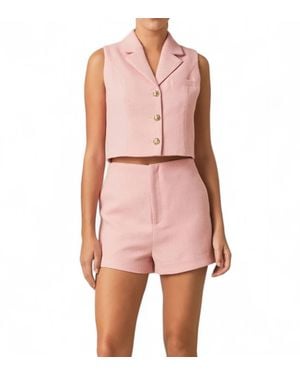 Endless Rose Vera Tweed Shorts - Pink