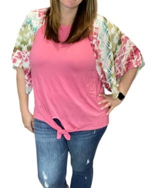 E. Luna Tie-Dye Flyaway Tee - Pink