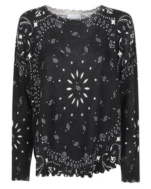 Kujten Mela Abba Bandana Ruffled Cashmere Sweater - Black