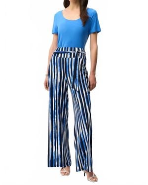 Joseph Ribkoff Scoop Neck Short Sleeve Flared Top - Blue