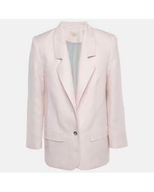 The Mannei Linen Single Breasted Oversized Volterra Blazer S - Pink