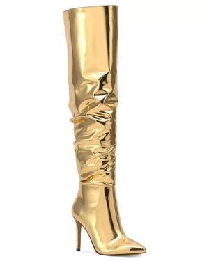 INC International Concepts Iyonna Boots Over The Knee Lion915 - Metallic