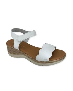 Eric Michael Honey Platform Sandal - White