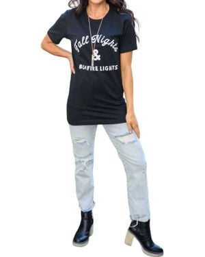 123 Amore Fall Nights Graphic T-Shirt - Blue