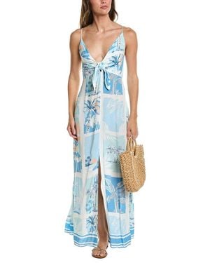 Surf Gypsy Printed Crepe Maxi Dress - Blue
