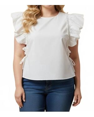 Hayden LA Bella Ruffled Top - White