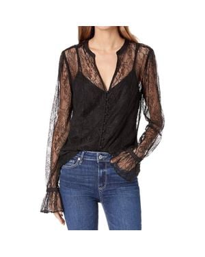 PAIGE Saldana Lace Blouse - Black