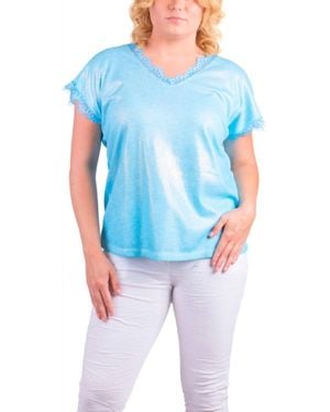 Gigi Moda Splendore Short Sleeve Tee - Blue