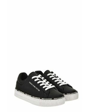 Versace Logo Court Sneakers - Black