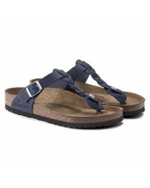 Birkenstock Gizeh Braided Leather Sandals - Blue