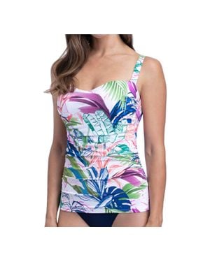 Gottex Scoop Neck Shirred Underwire Tankini Top - Blue
