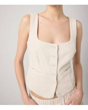 Blank NYC Square Neck Button Down Vest - Natural