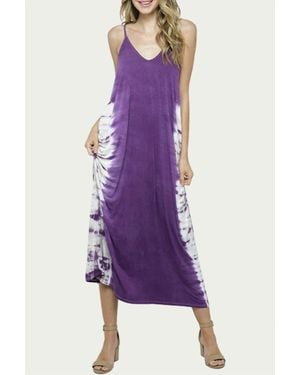 Bloidy Tie Dyed Stretch Modal Jersey Maxi Dress - Purple