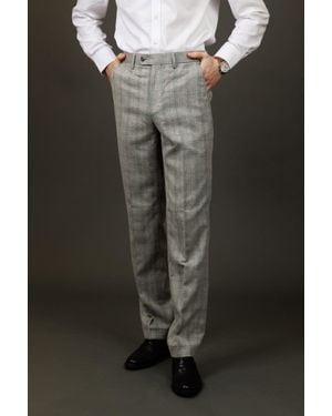 Robert Simon Andrew Checked Pants - Black