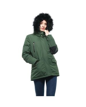 Rokka&Rolla Winter Coat With Faux Fur Hood Parka Jacket - Green