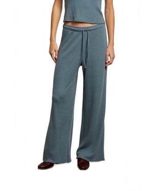 PERFECTWHITETEE Maddie Waffle Drawstring Pants - Blue
