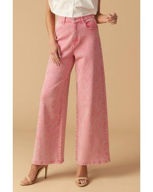 TRUEDAMES You Are Enough Twill Pants - Pink