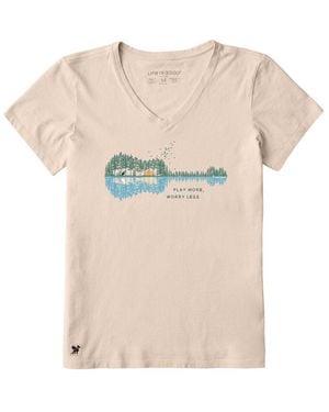 Life Is Good. Crusher V-Neck T-Shirt - Natural
