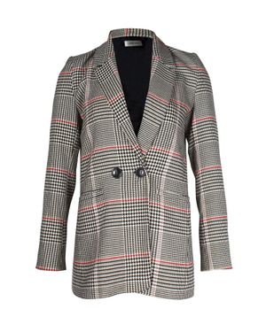 Anine Bing Madeleine Plaid Blazer - Gray