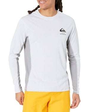 Quiksilver Waterman Bamboo Check Long Sleeve Surf Tee - Gray