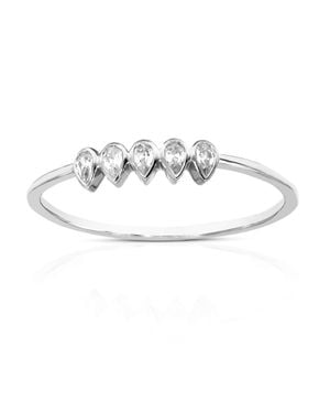 Vir Jewels 1/2 Cttw Pear Lab Grown Diamond 5 Stone Engagement Ring - Metallic