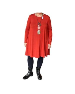Kozan Farla Flowy Long Sleeve Dress - Red