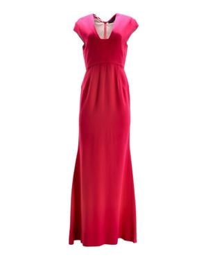 Roland Mouret Roland Mouret Square-Neck Cut-Out Back Evening Dress - Red