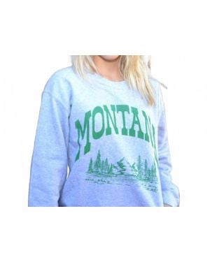 Prince Peter Montana Cropped Pullover Sweatshirt - Blue
