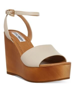 Steve Madden Welsh Buckle Wedge Heels - Brown