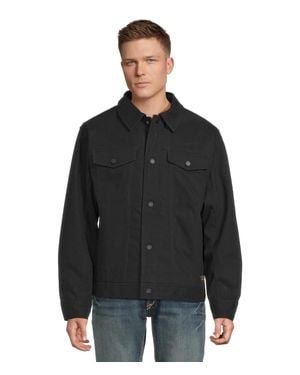 Ariat Rancher Jacket Canvas Collared Snap Button Front Gbo3473 - Black