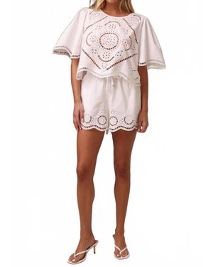 Shore Projects Antibes Embroidered Scalloped Short - Multicolor