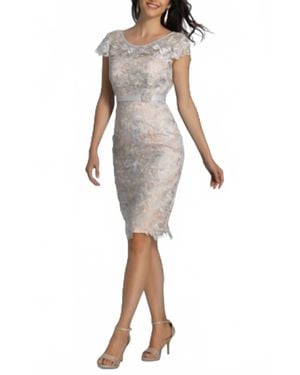 Dave & Johnny Lace Cocktail Dress - Natural