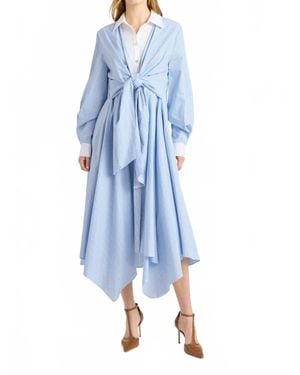 Cinq À Sept Evie Stripe Viviette Dress - Blue