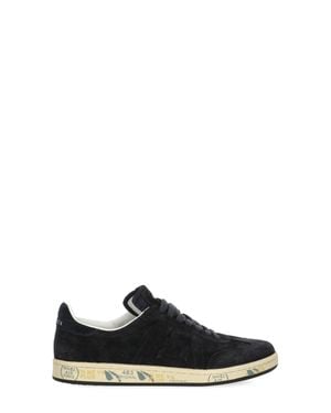 Premiata Bonnie 8589 Suede Leather Low-Top Sneakers - Black