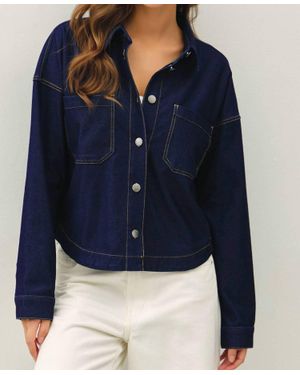Be Cool Dylan Dark Denim Jacket - Blue