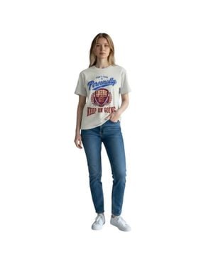AMBAR Don'T Take It Personally Printed Short Sleeve Tshirt - Blue