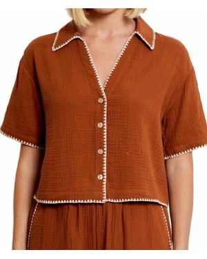 Design History Gauze Blouse - Brown