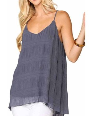 Gigio Pleated Cami Tank Top - Purple