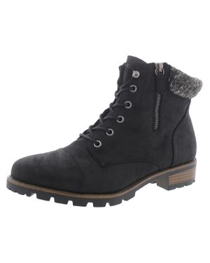 White Mountain Daisy Leather Lace Up Ankle Boots - Black