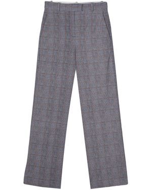 Circolo 1901 Check-Pattern Straight-Leg Pants - Gray