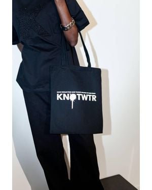 KnotWtr Cotton Canvas Tote Bag - Blue