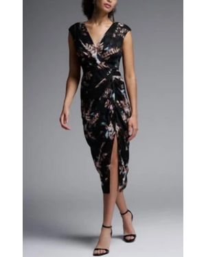 Joseph Ribkoff Sleeveless Floral Dress - Black