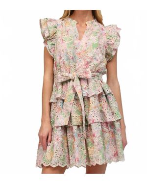 Fate Floral Eyelet Lace Dress - Natural