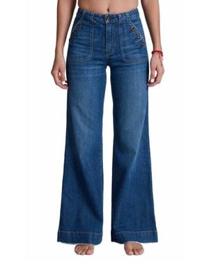 ASKK NY Brickhouse Mid Rise Wide Leg Jeans - Blue