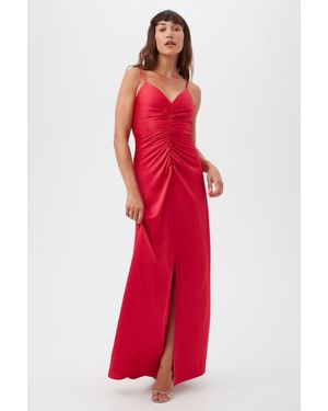 Trina Turk Tulipe Sleeveless Satin Dress - Red